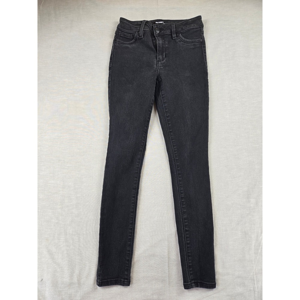 Blue Spice Womens High Rise Skinny Jeans Faded Black Stretch Denim Size 3
